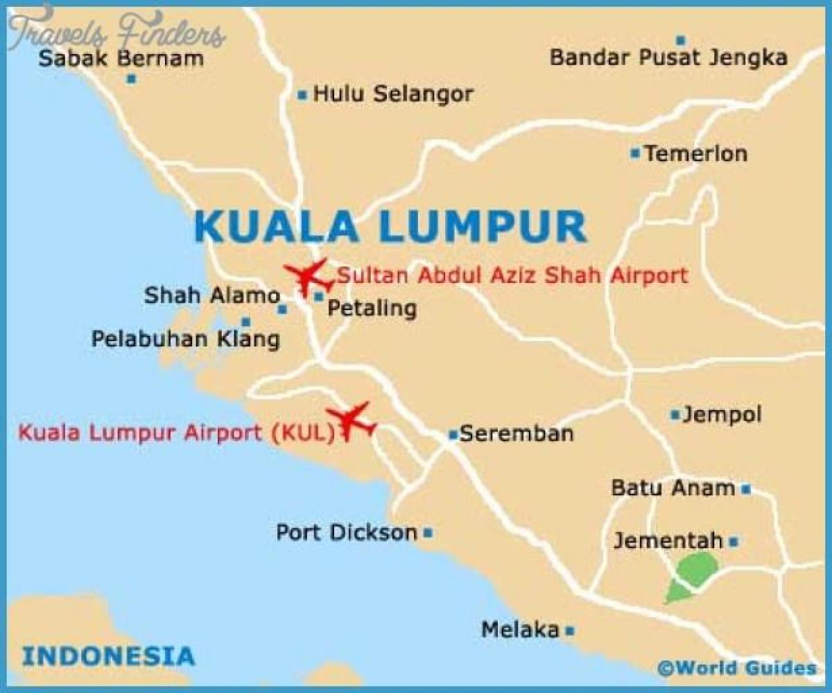 Mapa de aeropuertos de Kuala Lumpur (KL)