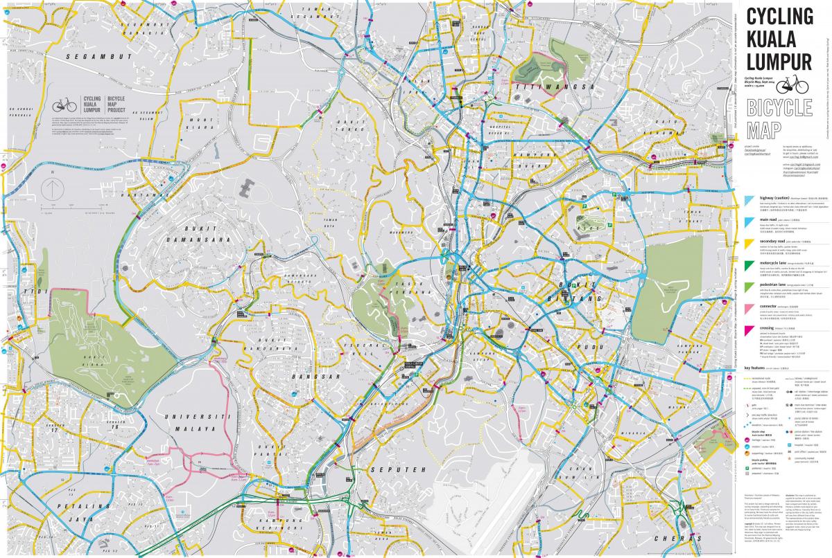 Mapa del carril bici de Kuala Lumpur (KL)